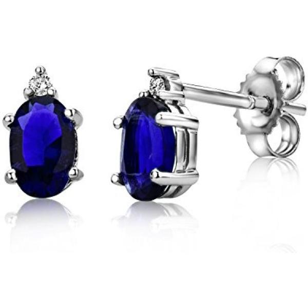 Orecchini in oro bianco certificato autenticità blu Miore blu
