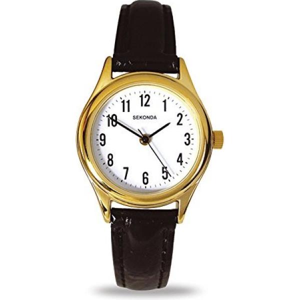 Orologio analogico con cinturino nero Sekonda bianco