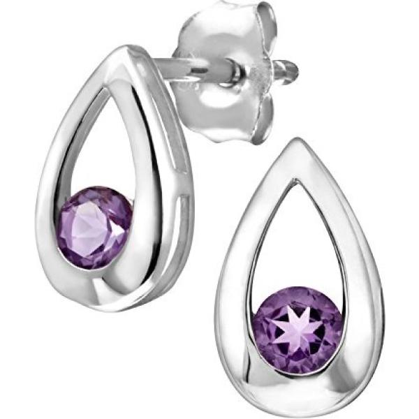 Orecchini in oro bianco impreziosito viola e argento Citerna giallo