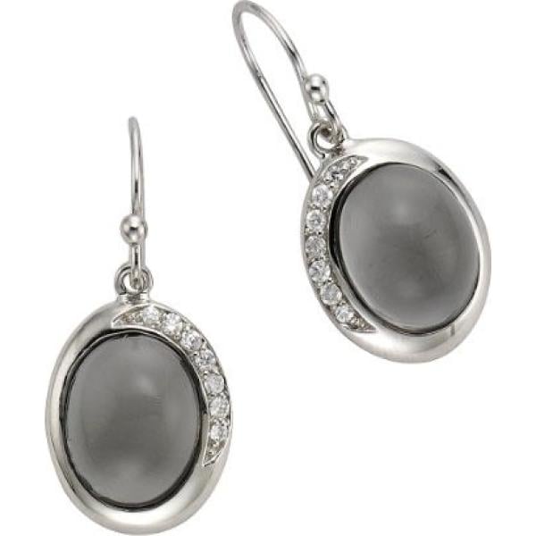 Orecchini pendenti con zirconia in sterling 925 argento e multicolore ZEEme grigio