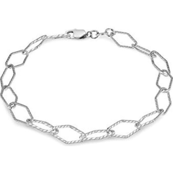 Bracciale in sterling 925 ipoallergenico argento e bianco Tuscany Silver bianco