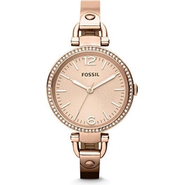 Orologio analogico con cinturino rosa Fossil bianco
