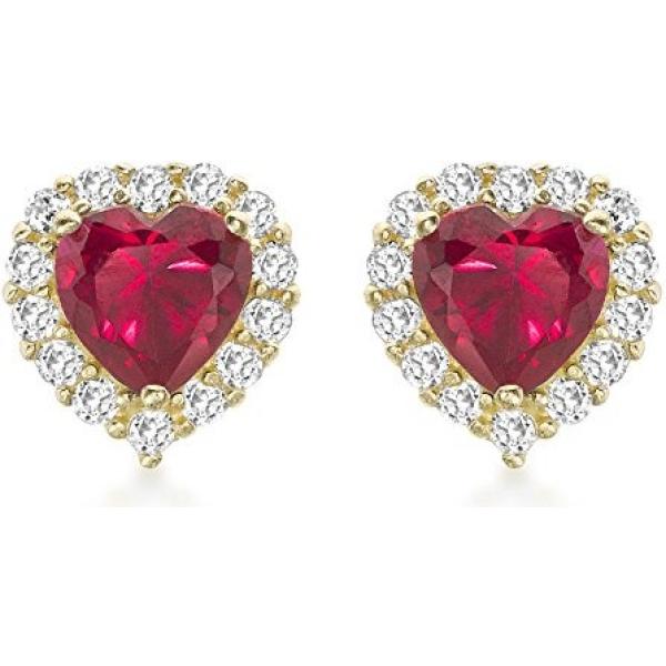 Orecchini a perno con zirconia in oro giallo 9ct Carissima Gold giallo