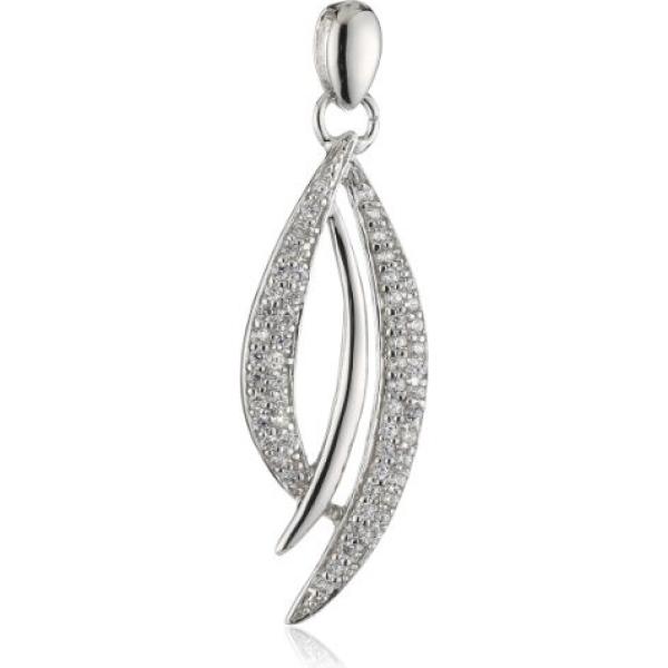Ciondolo con zirconia effetto lucido in sterling 925 argento e bianco Mts bianco