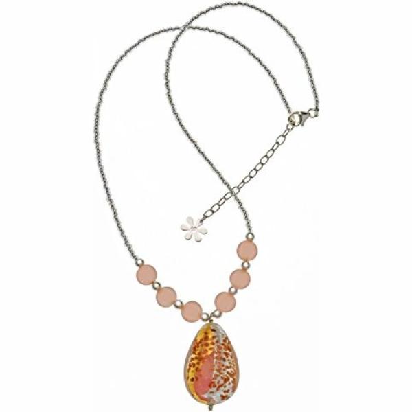 Collana con perline in con murano rosa e argento e oro Amanti Venezia rosa