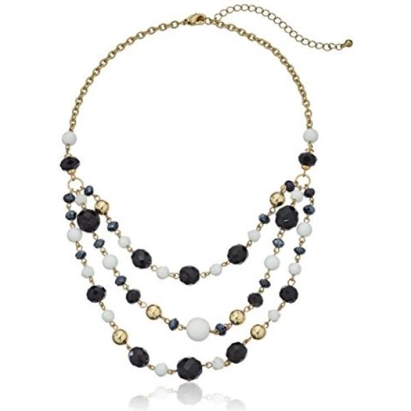 Collana con perline in oro bianco nero 1928 Jewelry giallo