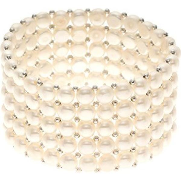 Collana con perle e perline in acciaio inox bianco Pearls & Colors bianco