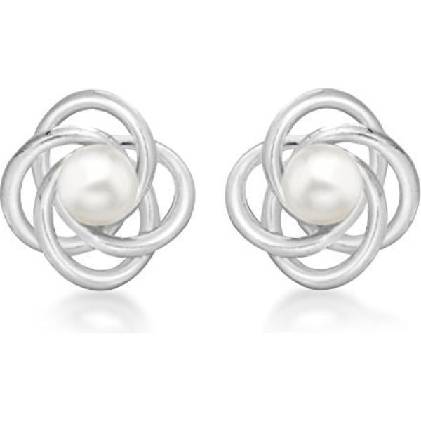 Orecchini a perno in sterling 925 ipoallergenico argento e bianco Tuscany Silver bianco
