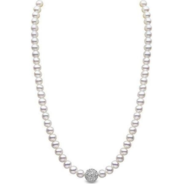 Collana con perle argento e bianco Kimura Pearls bianco