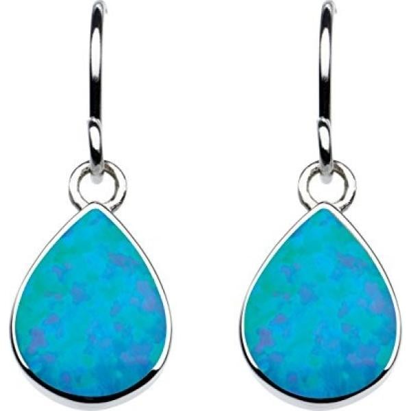 Orecchini pendenti argento e blu Dew grigio