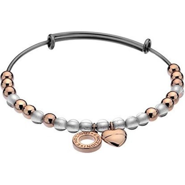 Bracciale con perline in oro rosa impreziosito bianco e giallo Emozioni bianco