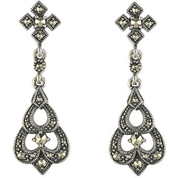 Orecchini in argento 925 grigio Esse Marcasite grigio