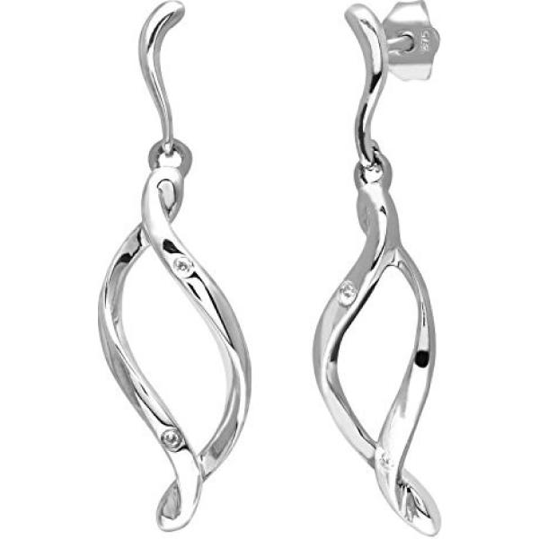 Orecchini pendenti in oro bianco certificato autenticità Naava bianco