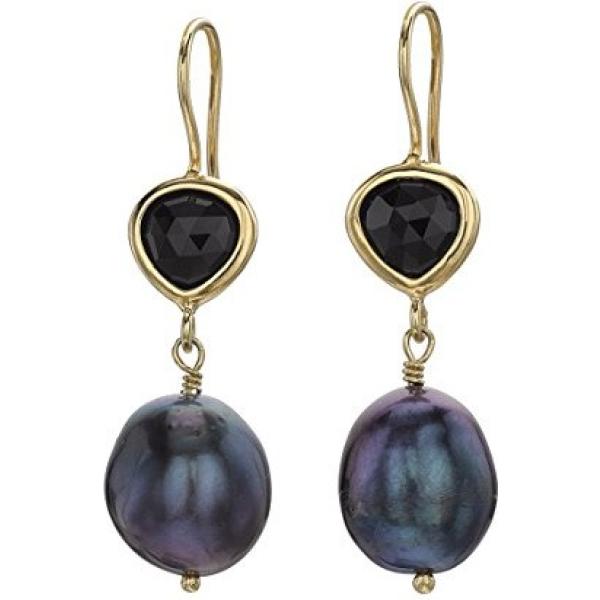 Orecchini con perle forma ovale in argento 925 blu e nero Dower & Hall grigio
