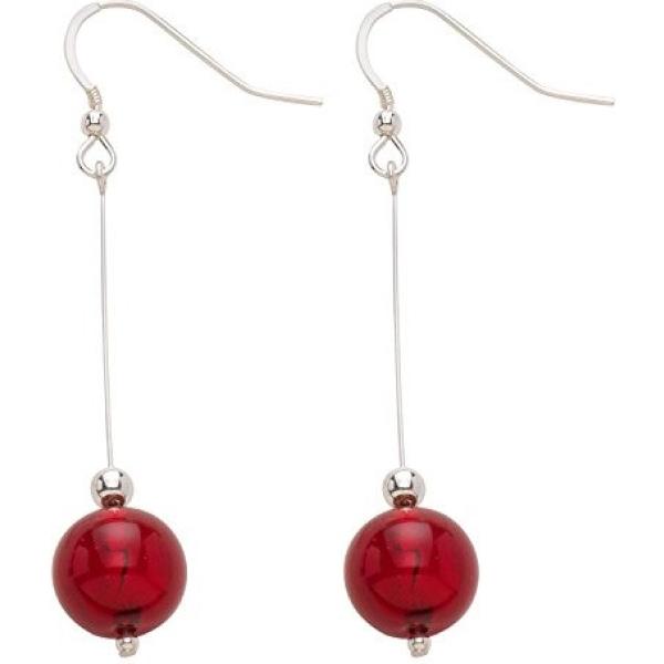 Pendente a goccia con perle e perline in con murano rosso e argento e oro Amanti Venezia rosso