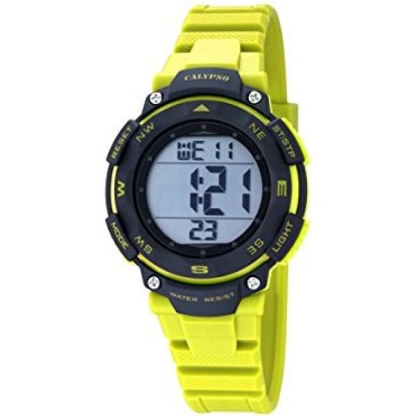 Orologio con cinturino e fibbia giallo e grigio Calypso giallo