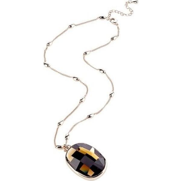 Collana forma ovale in ottone grigio e marrone ZEEme grigio