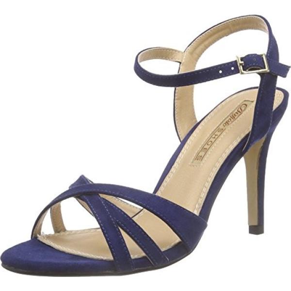 Sandali con zeppe effetto scamosciato blu Buffalo Shoes blu