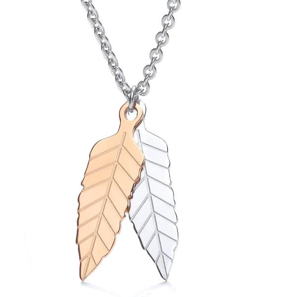 Ciondolo in oro bianco rosa e bianco Theia bianco
