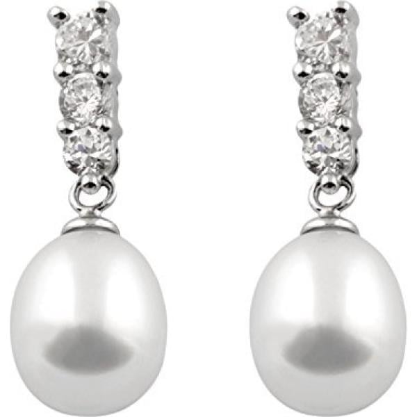 Orecchini in argento 925 bianco Bella Pearls grigio