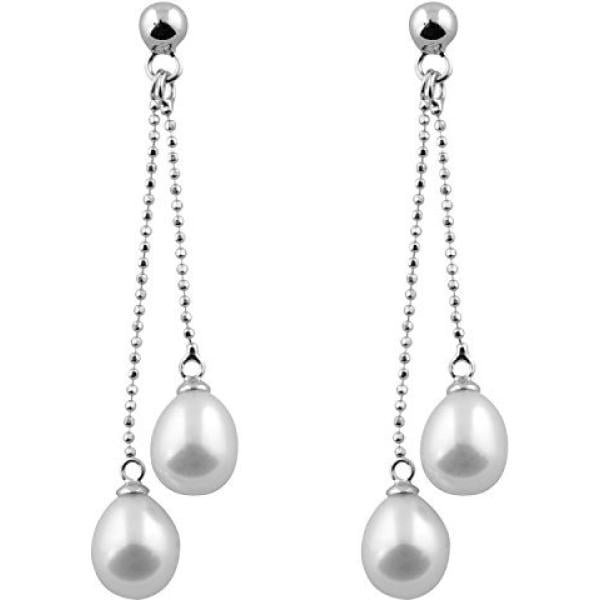 Orecchini in argento 925 bianco Bella Pearls grigio