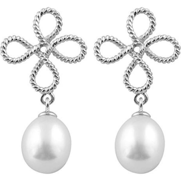 Orecchini in argento 925 bianco Bella Pearls grigio