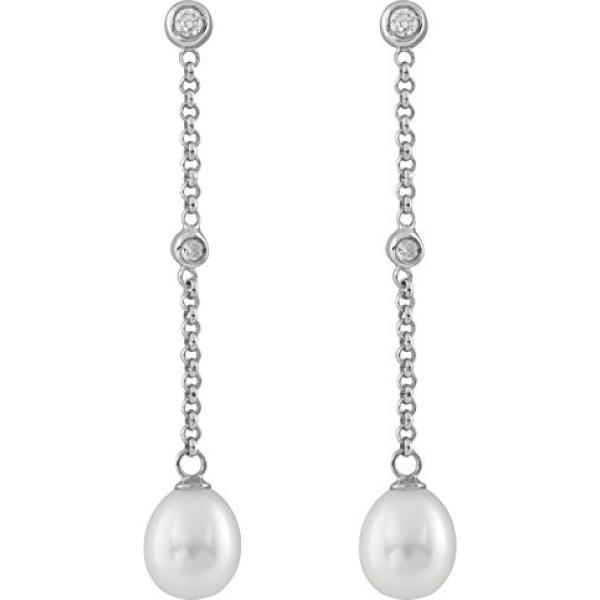 Orecchini pendenti con perle argento Bella Pearls grigio
