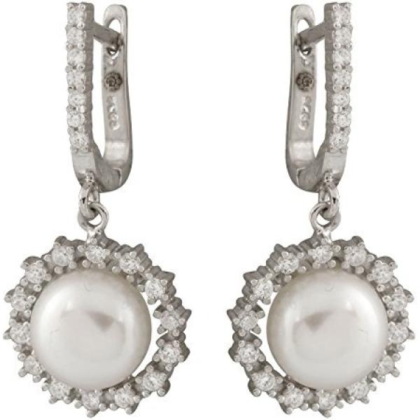 Orecchini in argento 925 bianco Bella Pearls grigio