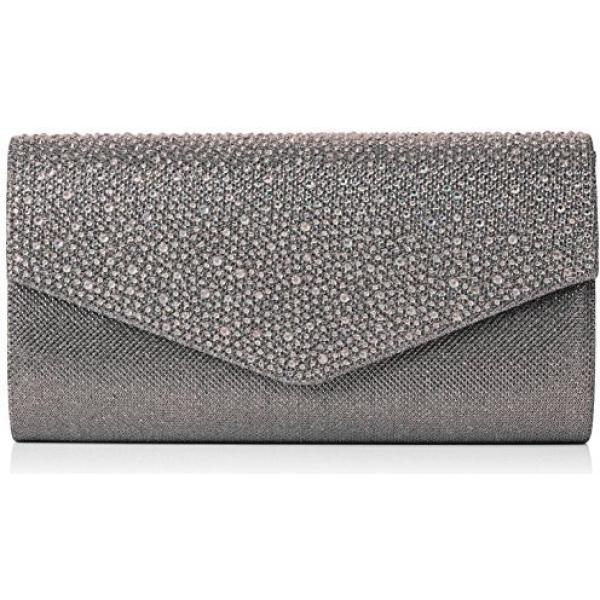 Pochette con strass glitter taglia unica grigio SwankySwans grigio