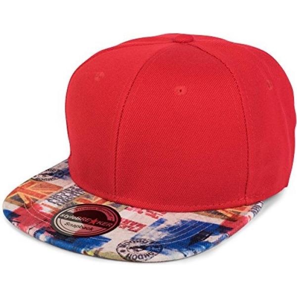 cappelli con visiera StyleBREAKER rosso con stampe
