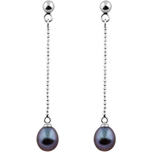 Orecchini argento e nero Bella Pearls grigio