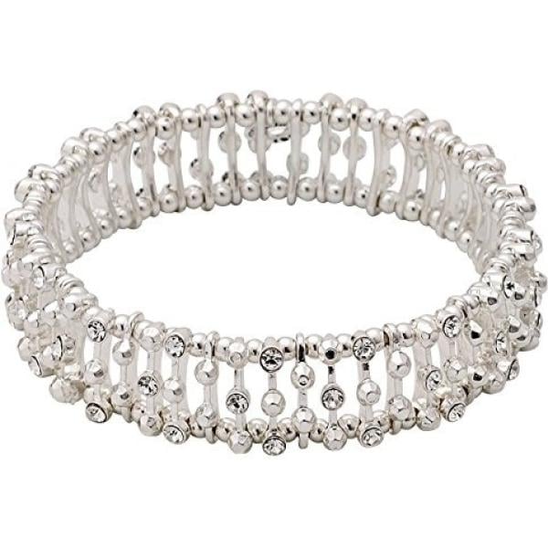 Braccialetto in placcato argento Pilgrim grigio