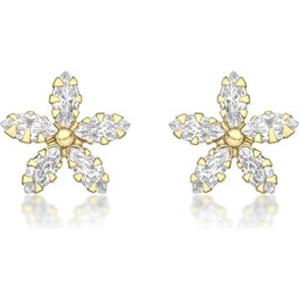 Orecchini con zirconia in oro giallo 9ct Carissima Gold giallo