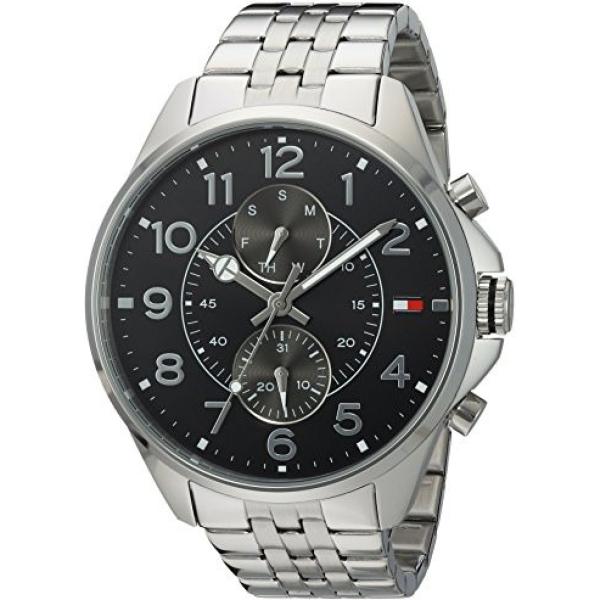 Orologio con cinturino in acciaio inox nero e argento Tommy Hilfiger nero