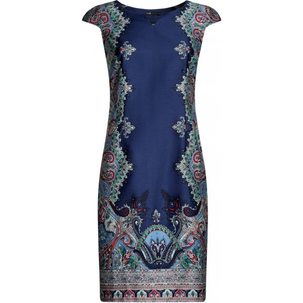 Vestito con stampa aderente blu Oodji Collection blu con stampe