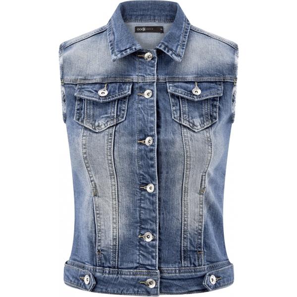 Gilet a giromanica in denim con tasche blu Oodji Ultra blu