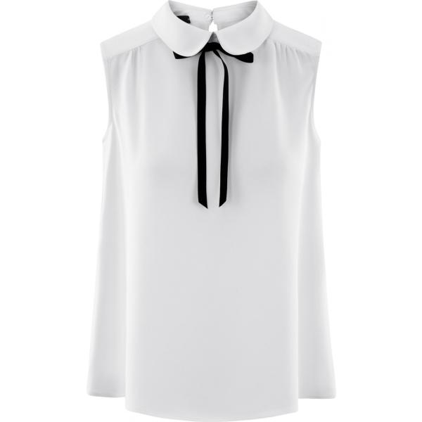 Top con fiocco contrasto aderente bianco Oodji Ultra bianco