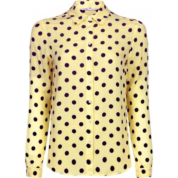 Camicetta con stampa aderente giallo Oodji Ultra giallo con stampe