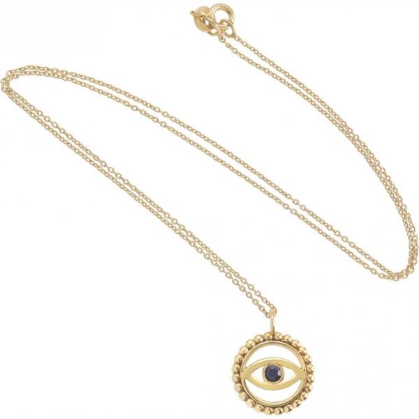 Collana lunghezza regolabile argento e blu EYE M by Ileana Makri grigio