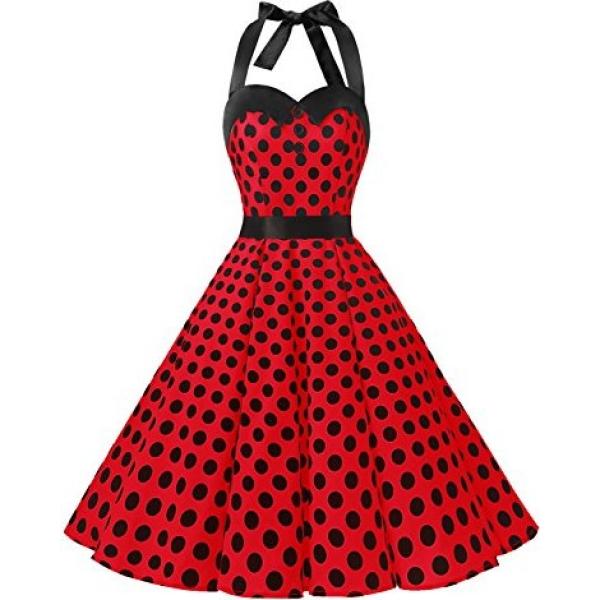 vestiti Dressystar rosso a pois