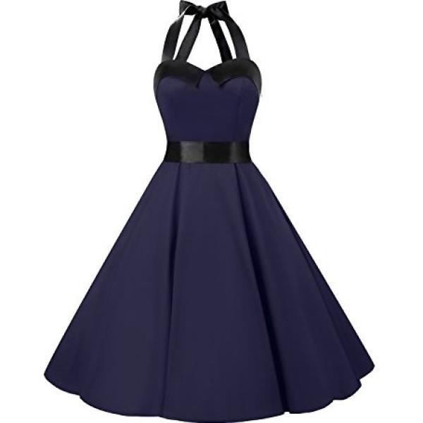 Vestito fantasia floreale con fasce elasticizzato navy Dressystar blu a fiori