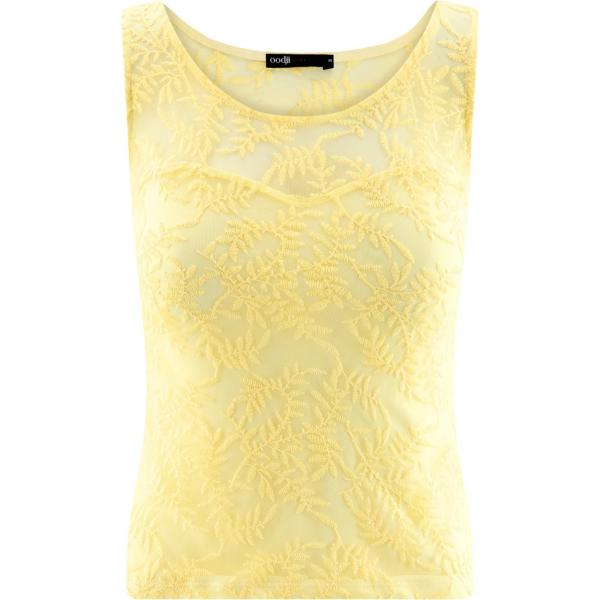 Top con pizzo aderente giallo Oodji Ultra giallo