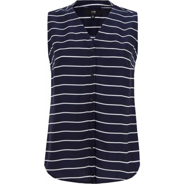 Top con stampa e scollo blu Oodji Collection blu