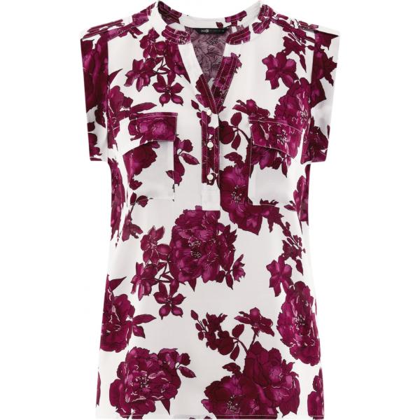 Camicetta con stampa e scollo rosa Oodji Collection rosa con stampe