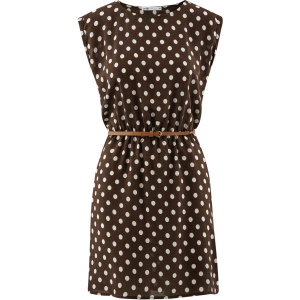Vestito mini con stampa marrone Oodji Ultra marrone con stampe