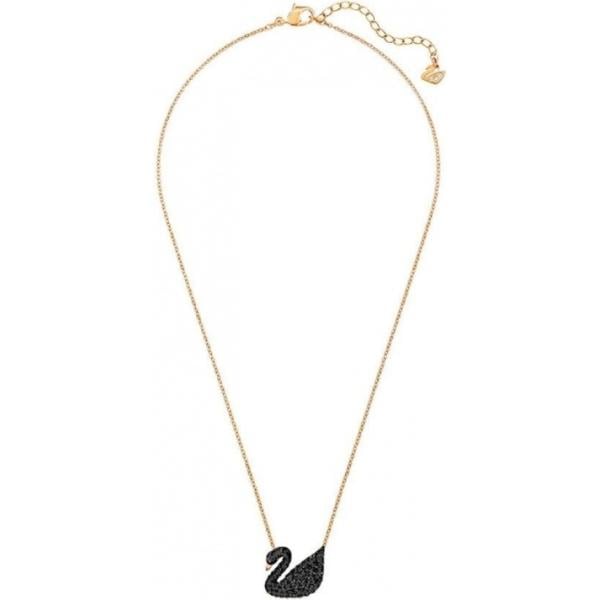 Pendente in oro rosa nero Swarovski nero
