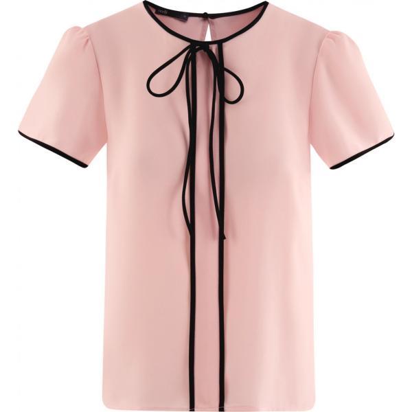 Top contrasto con laccetti aderente rosa Oodji Ultra rosa