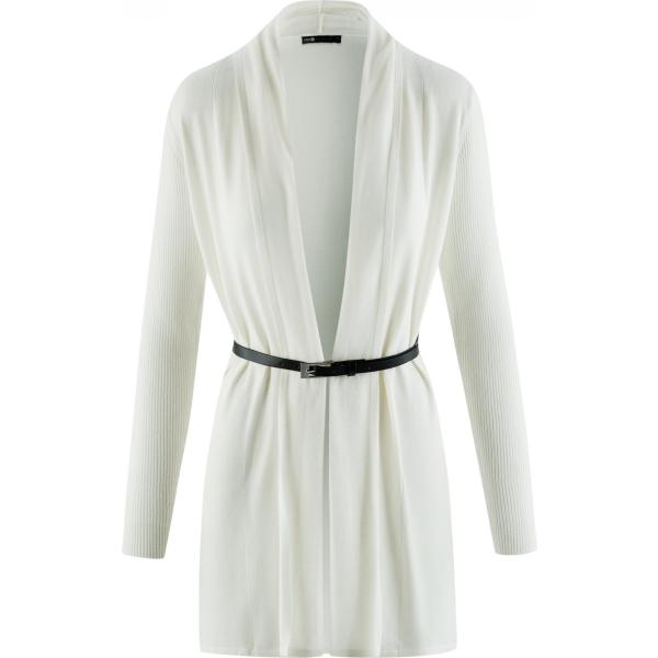 Cardigan con cintura avorio Oodji Collection bianco