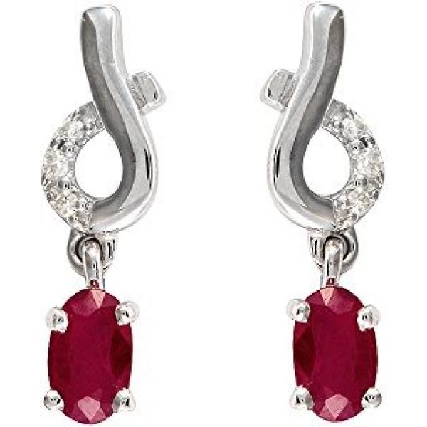 Orecchini forma ovale in oro bianco rosso Ivy Gems giallo