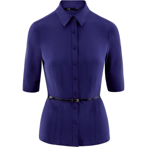 Camicetta con cintura aderente blu Oodji Ultra blu